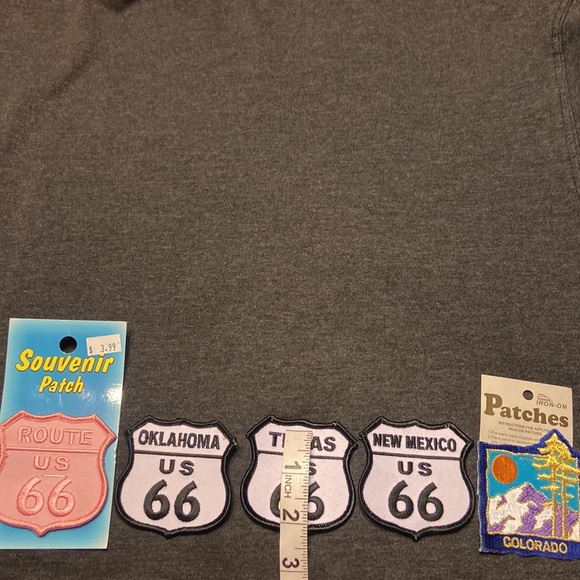 5 Iron on Route 66 Souvenir patches. Oklahoma, Texes, New Mexico, Colorado 2.25” - Picture 3 of 4